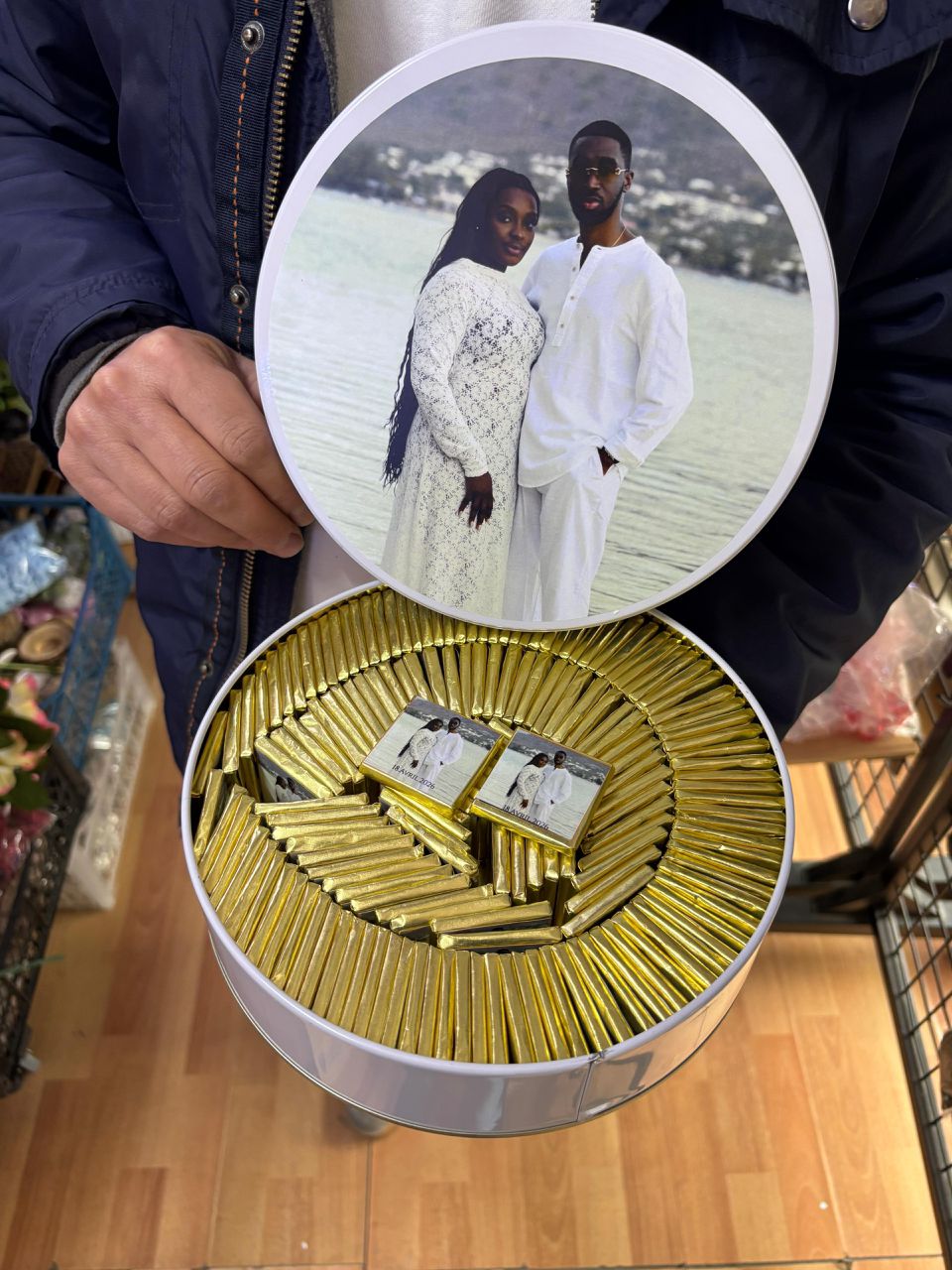 Chocolats personnalisés confectionnés pour Natasha et Cédric